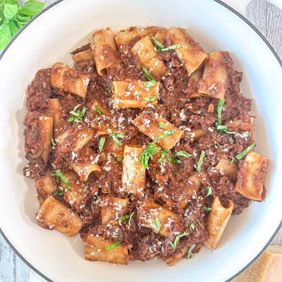 Beef Short Rib Rigatoni Dutch Oven Short Rib Rigatoni (Slow Braised Ragu) - Dinner Bestie