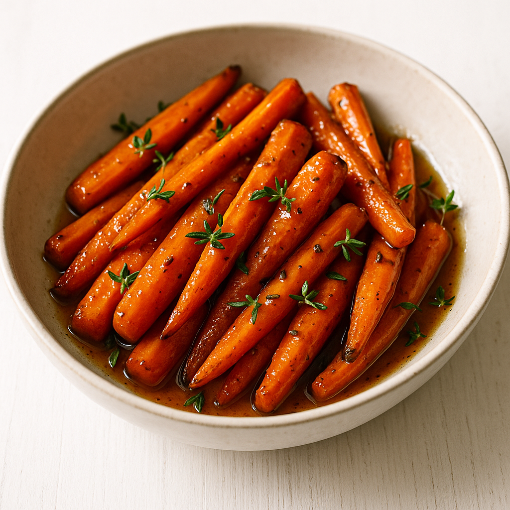 Maple-Glazed Carrots with Thyme - Dinner Bestie